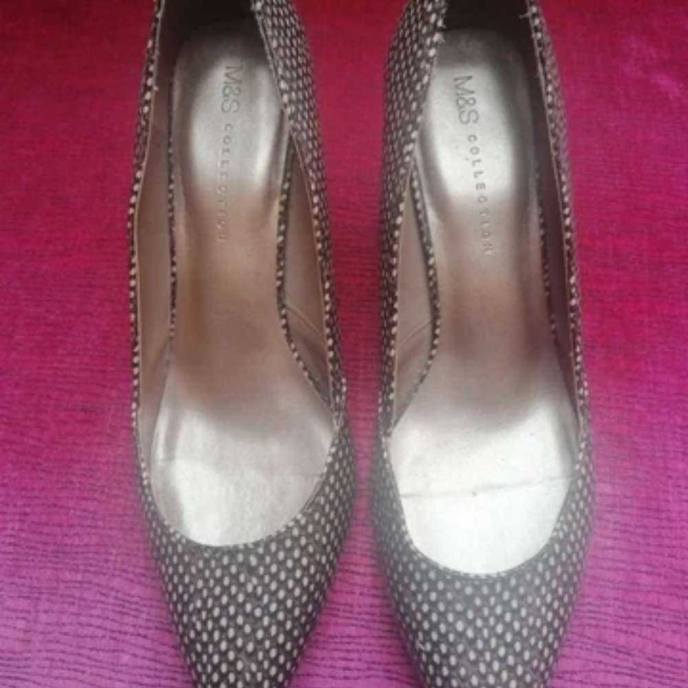 Brown Patterned Heels
